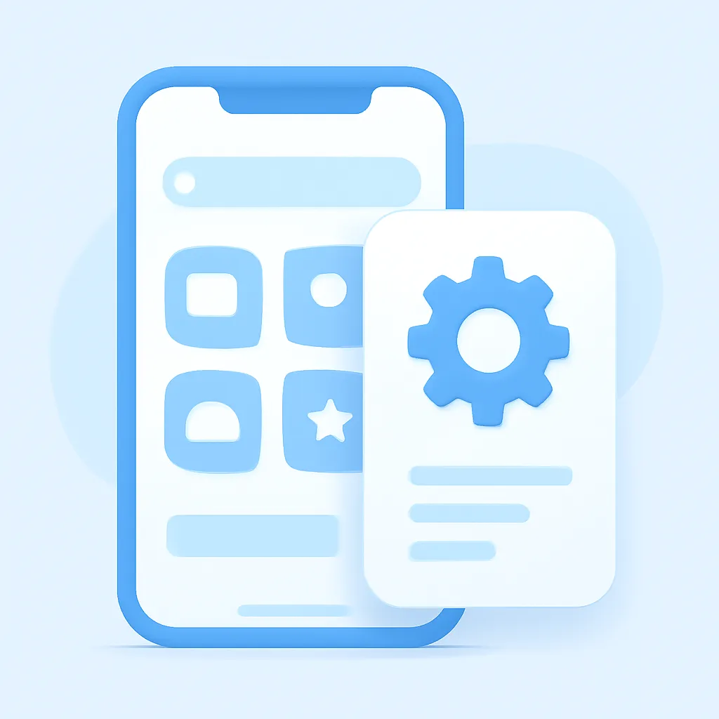 Tela de celular mostrando o menu e as configurações da loja de aplicativos