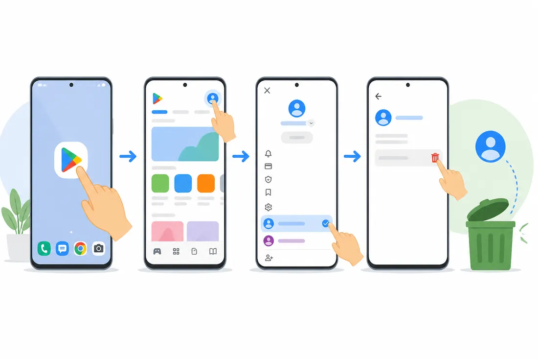 Como remover uma conta da Play Store
