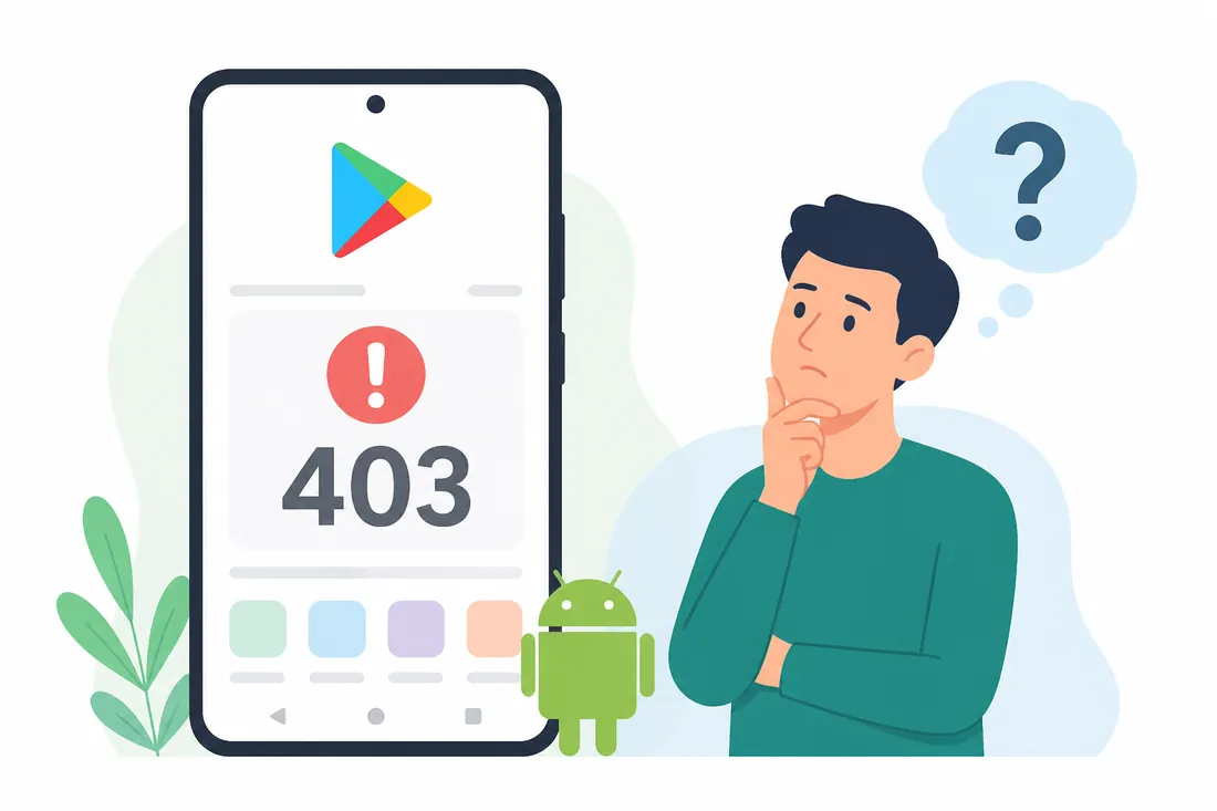 Ilustração: Erro 403 na Play Store: o que significa