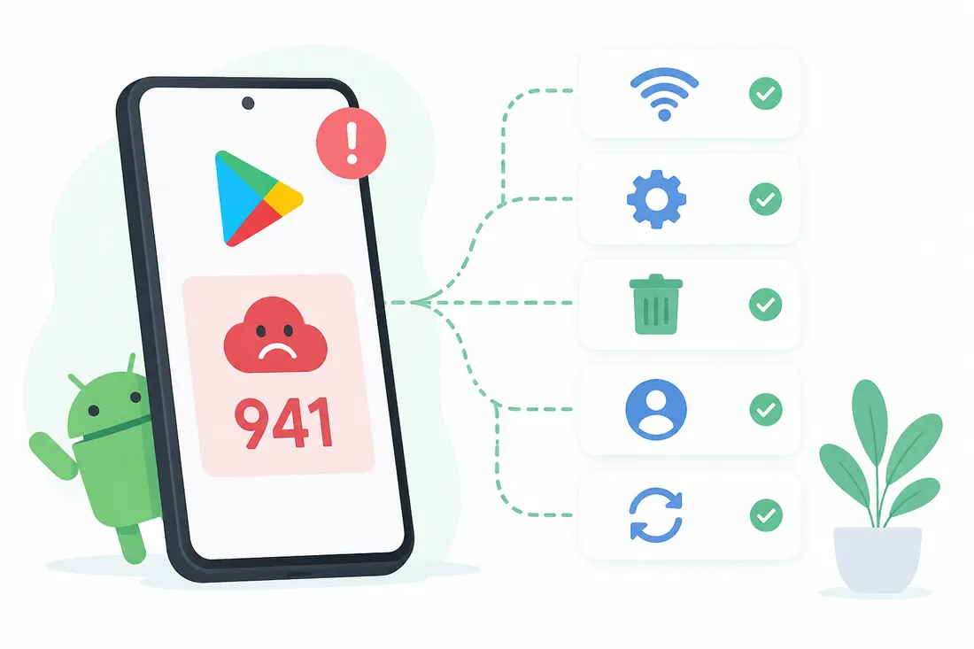 Ilustração: Erro 941 na Play Store: soluções