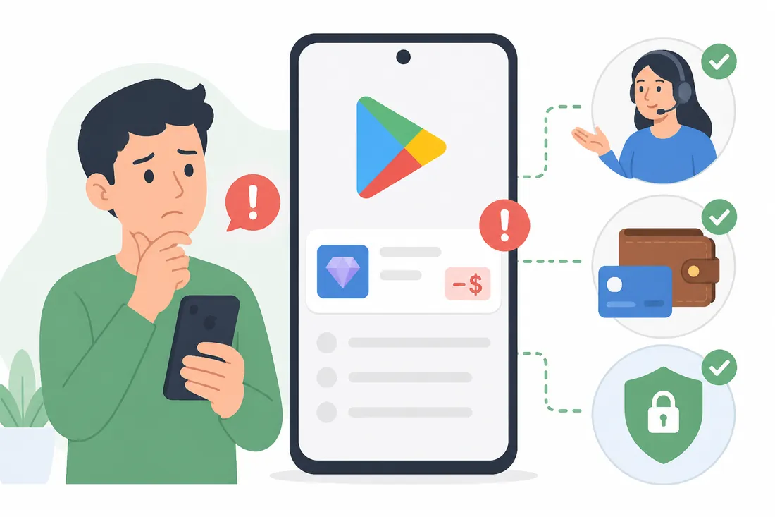 Ilustração: Play Store cobrou sem autorização: o que fazer